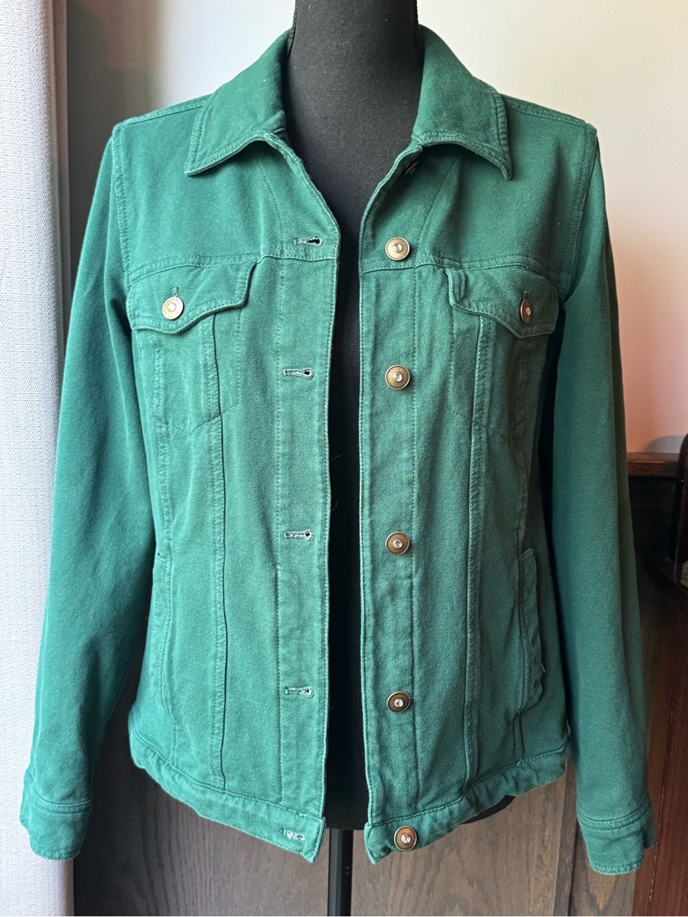 Denim & Co Classic Women's Green Jacket small